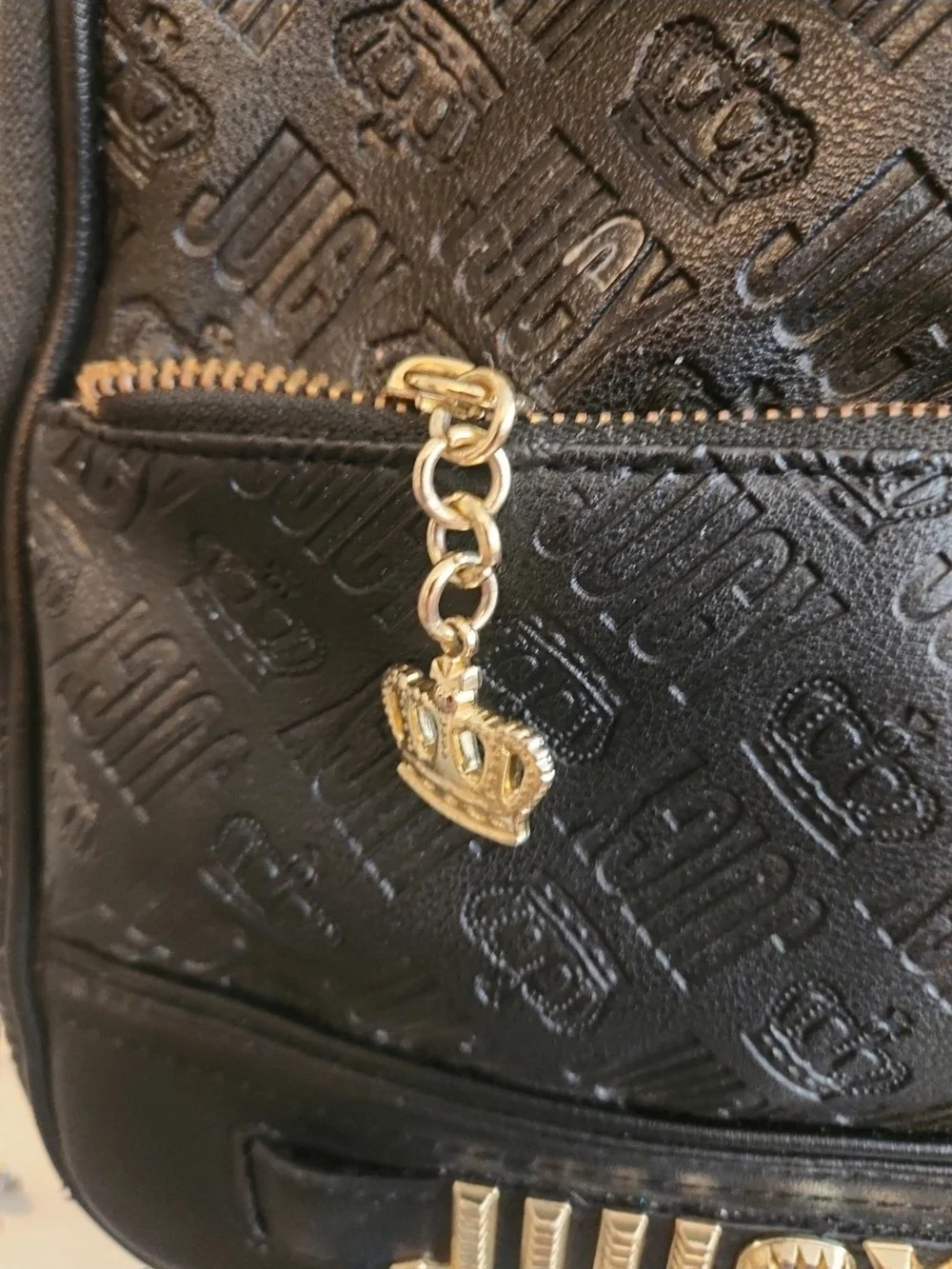 Juicy Couture Black Mini Backpack with Gold Accent